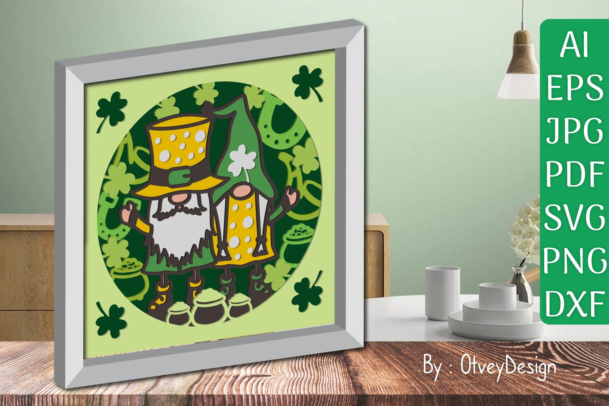 Gnome St. Patrick's Day Shadow Box SVG Bundle - CraftNest - Digital Crafting and Art