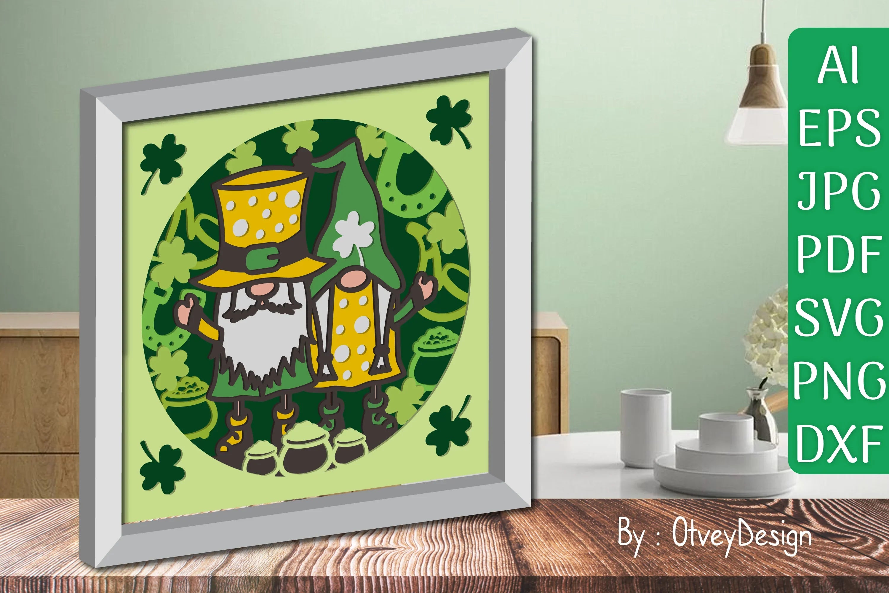 Gnome St. Patrick's Day Shadow Box SVG Bundle - CraftNest - Digital Crafting and Art
