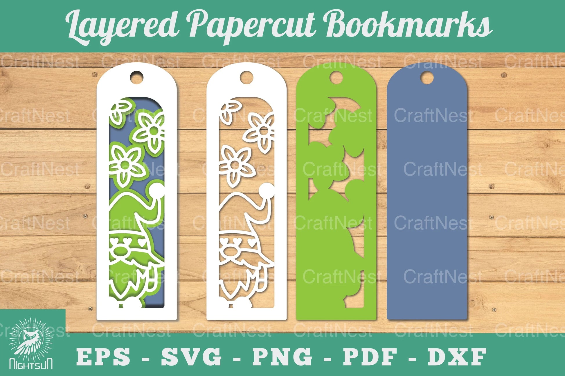 Gnome Papercut Bookmark SVG Bundle - CraftNest - Digital Crafting and Art