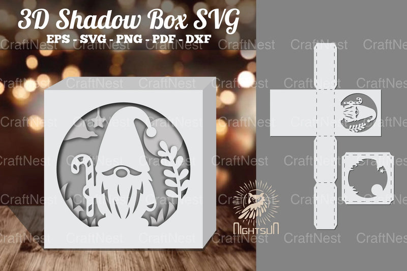 Gnome Papercut Shadow Box Clipart Bundle - CraftNest - Digital Crafting and Art