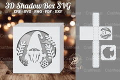 Gnome Papercut Shadow Box Design Bundle - CraftNest - Digital Crafting and Art