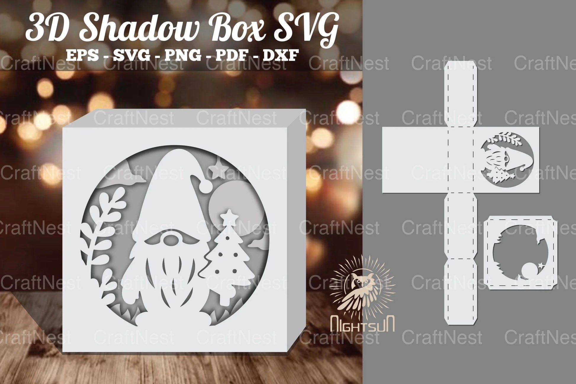 Gnome Papercut Shadow Box Clipart Bundle - CraftNest - Digital Crafting and Art