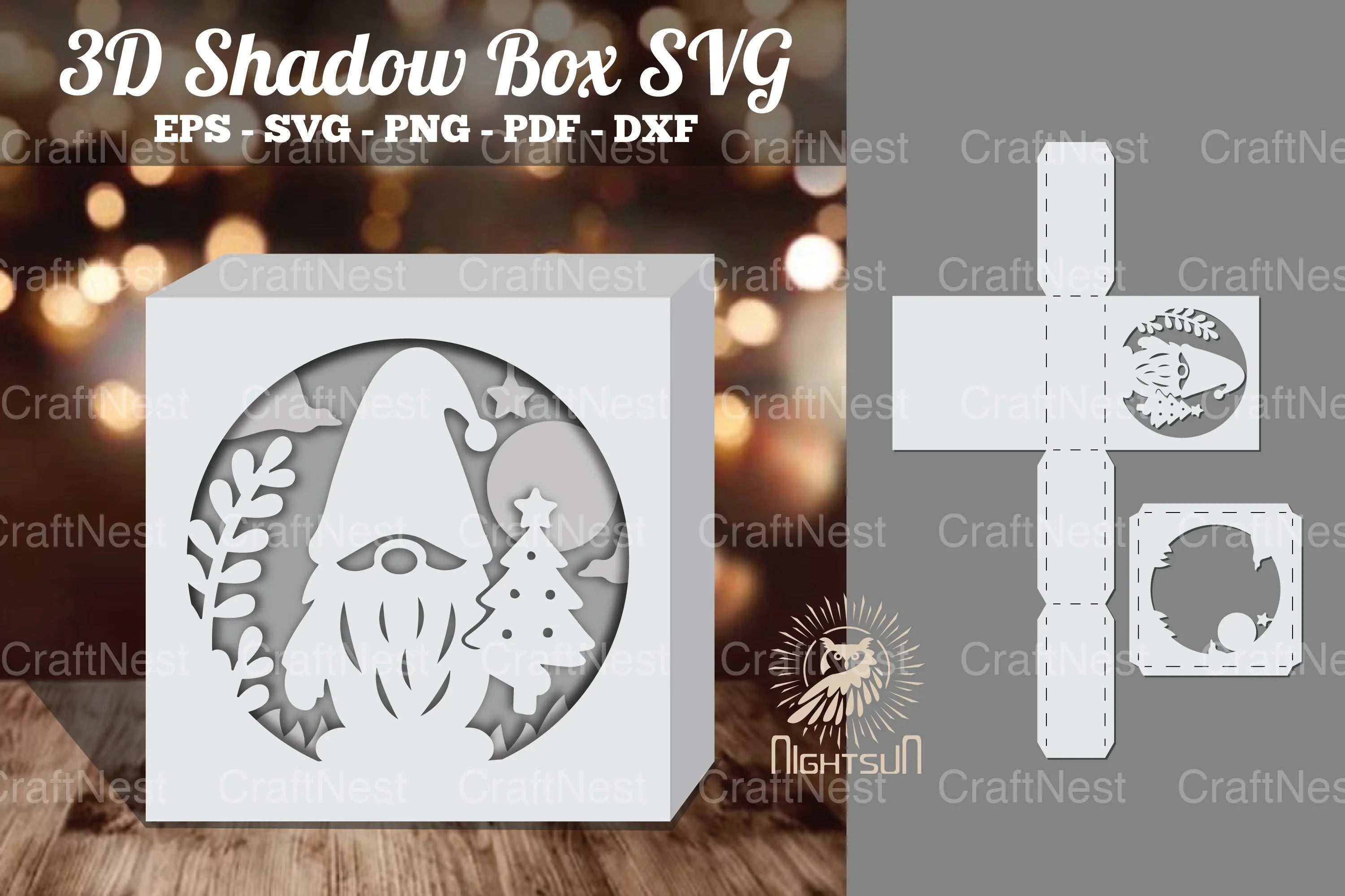 Gnome Papercut Shadow Box Clipart Bundle - CraftNest - Digital Crafting and Art