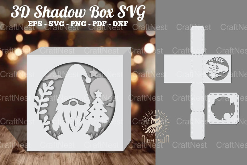 Gnome Papercut Shadow Box Clipart Bundle - CraftNest - Digital Crafting and Art