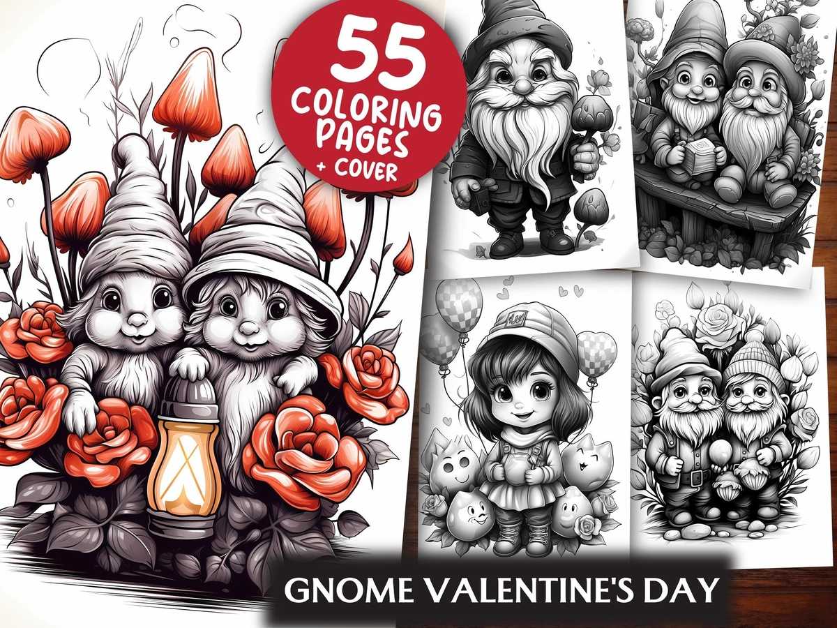 Gnome Valentines Day Coloring Books - CraftNest