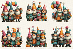 Gnomes Happy New Year Clipart Bundle - CraftNest - Digital Crafting and Art
