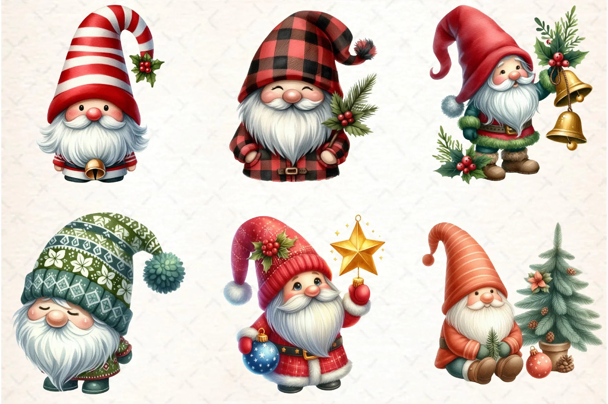 Gnomes and Christmas Dwarfs Clipart Bundle - CraftNest - Digital Crafting and Art