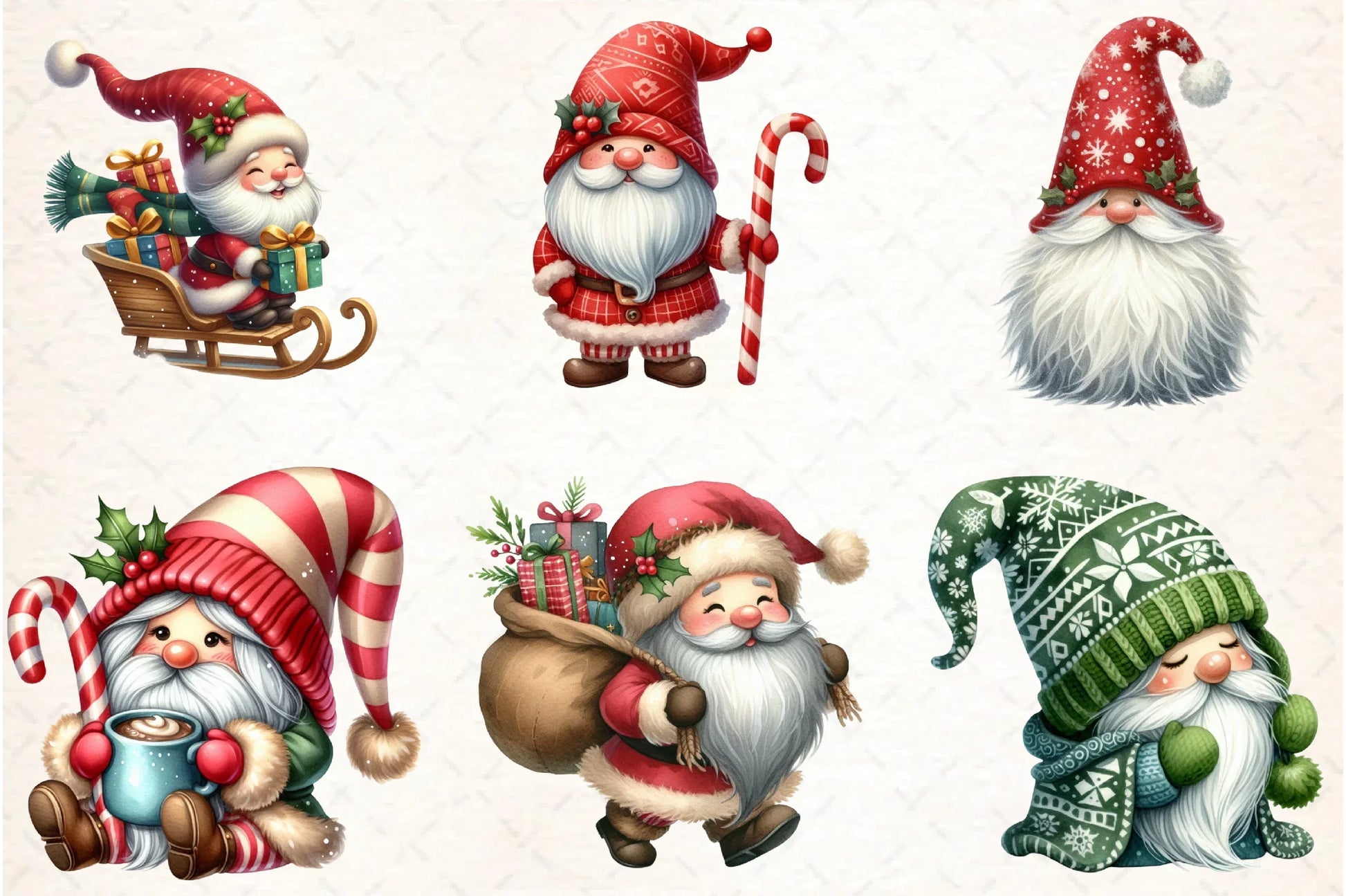 Gnomes and Christmas Dwarfs Clipart Bundle - CraftNest - Digital Crafting and Art