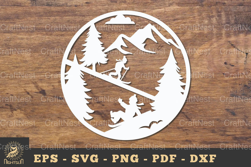 Go Ice Skating Papercut SVG Bundle - CraftNest - Digital Crafting and Art