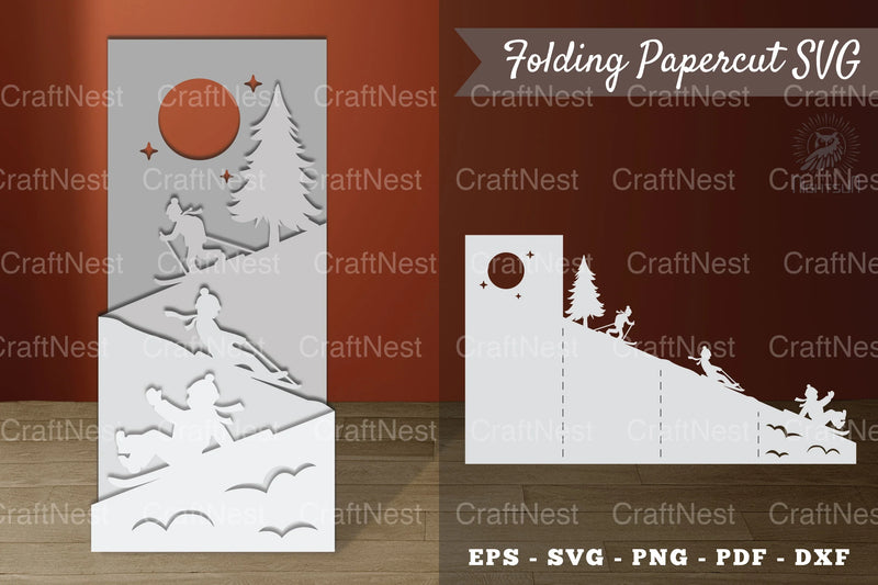 Go Ice Skating Papercut SVG Bundle - CraftNest - Digital Crafting and Art