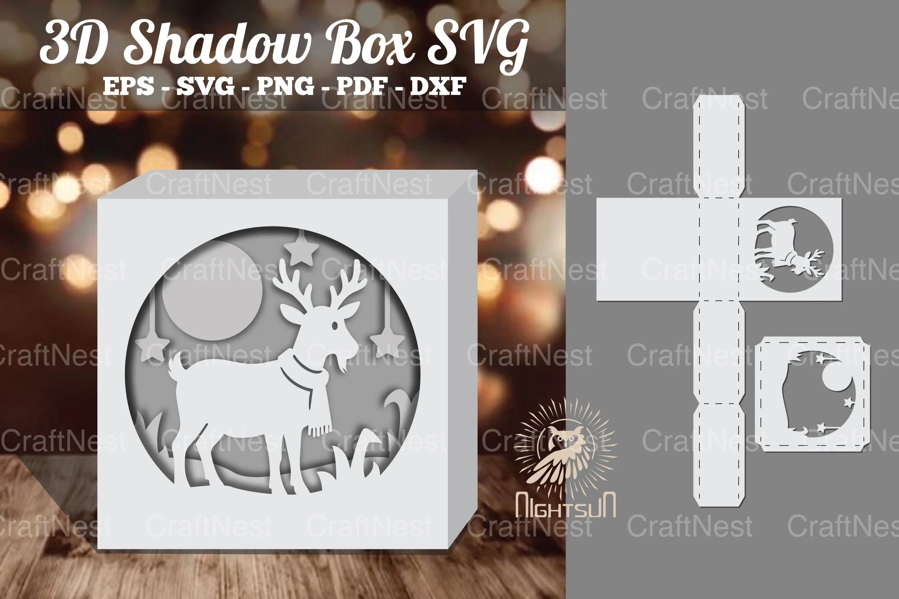 Goat Papercut Shadow Box Template - CraftNest - Digital Crafting and Art