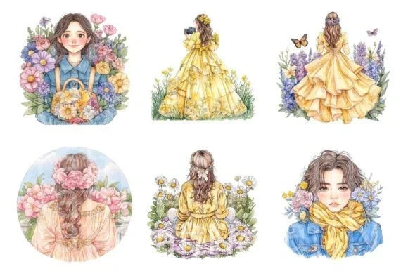 Gold Spring Outdoor Clipart Bundle - CraftNest - Digital Crafting and Art