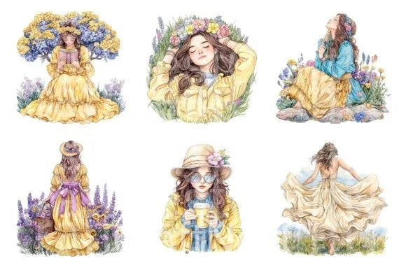 Gold Spring Outdoor Clipart Bundle - CraftNest - Digital Crafting and Art