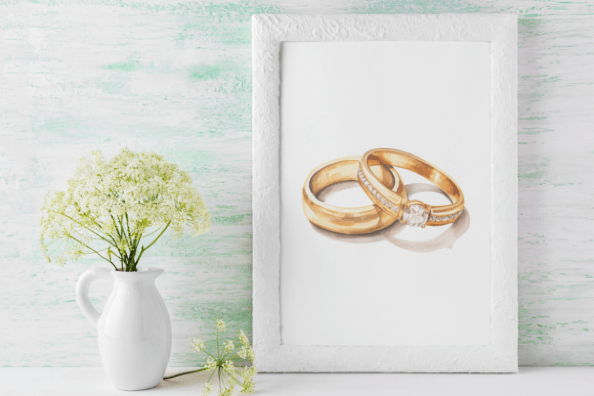 Stunning Wedding Rings Clipart Bundle