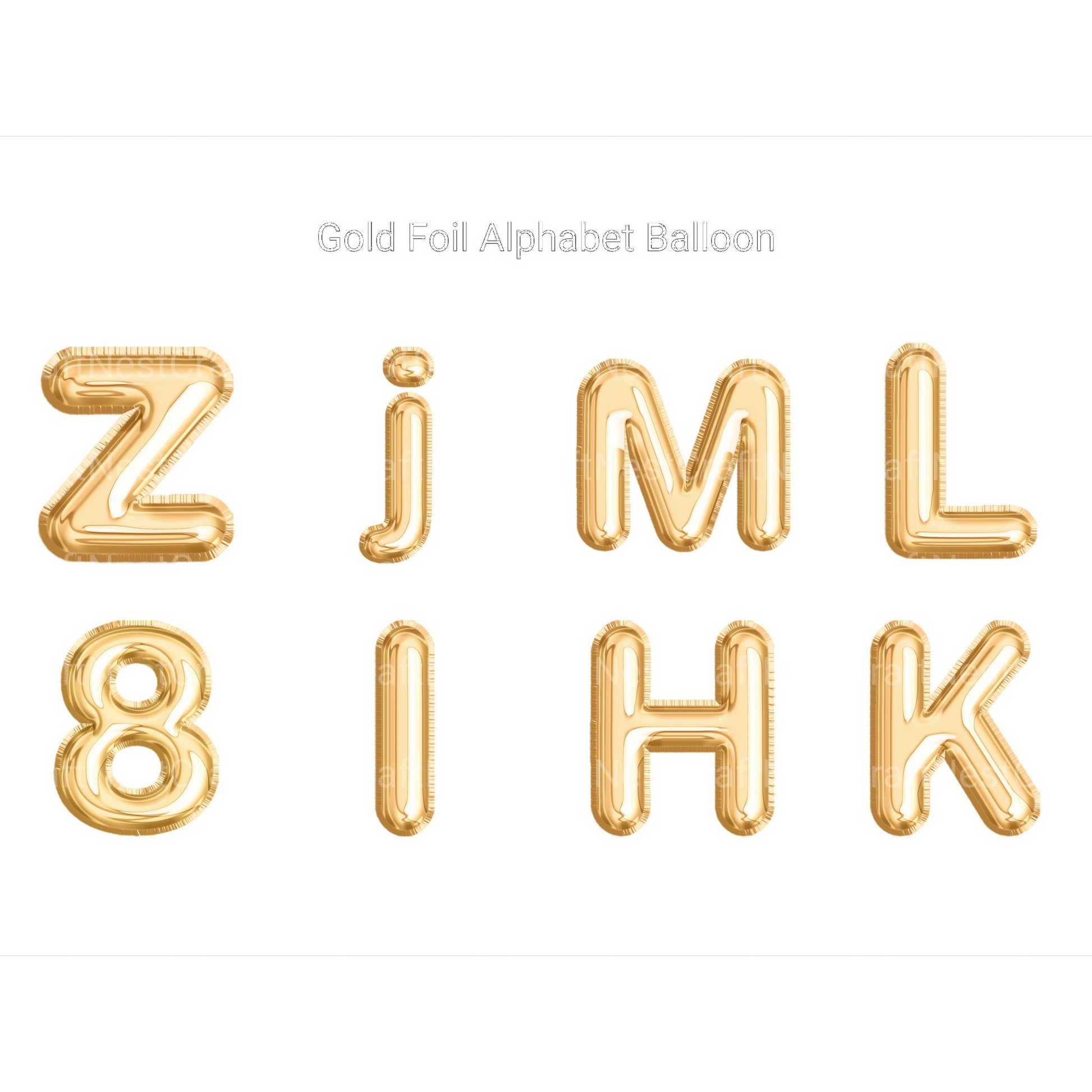 Gold Foil Alphabet Balloon Clipart - CraftNest - Digital Crafting and Art