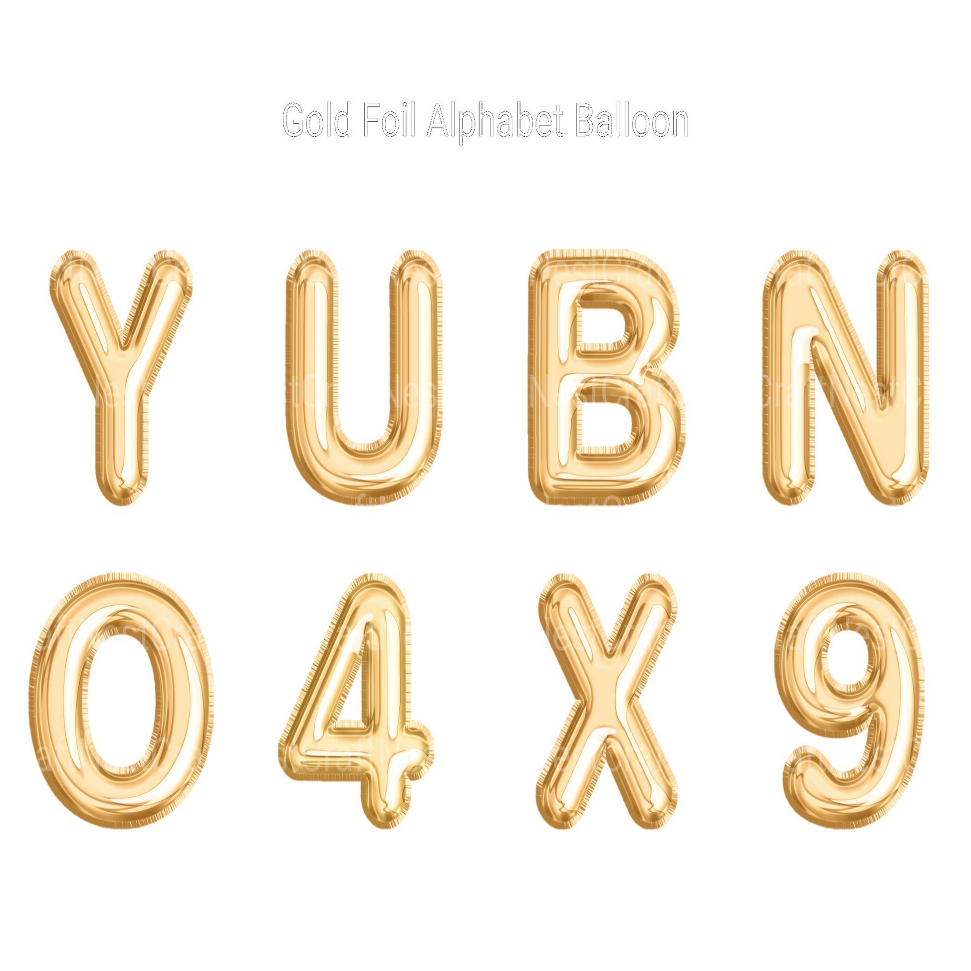Gold Foil Alphabet Balloon Clipart - CraftNest - Digital Crafting and Art