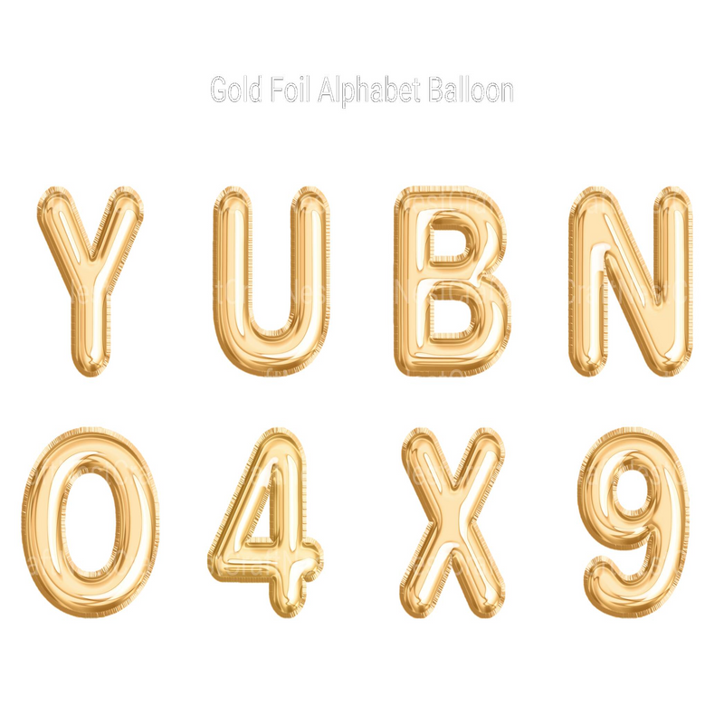 Gold Foil Alphabet Balloon Clipart - CraftNest - Digital Crafting and Art