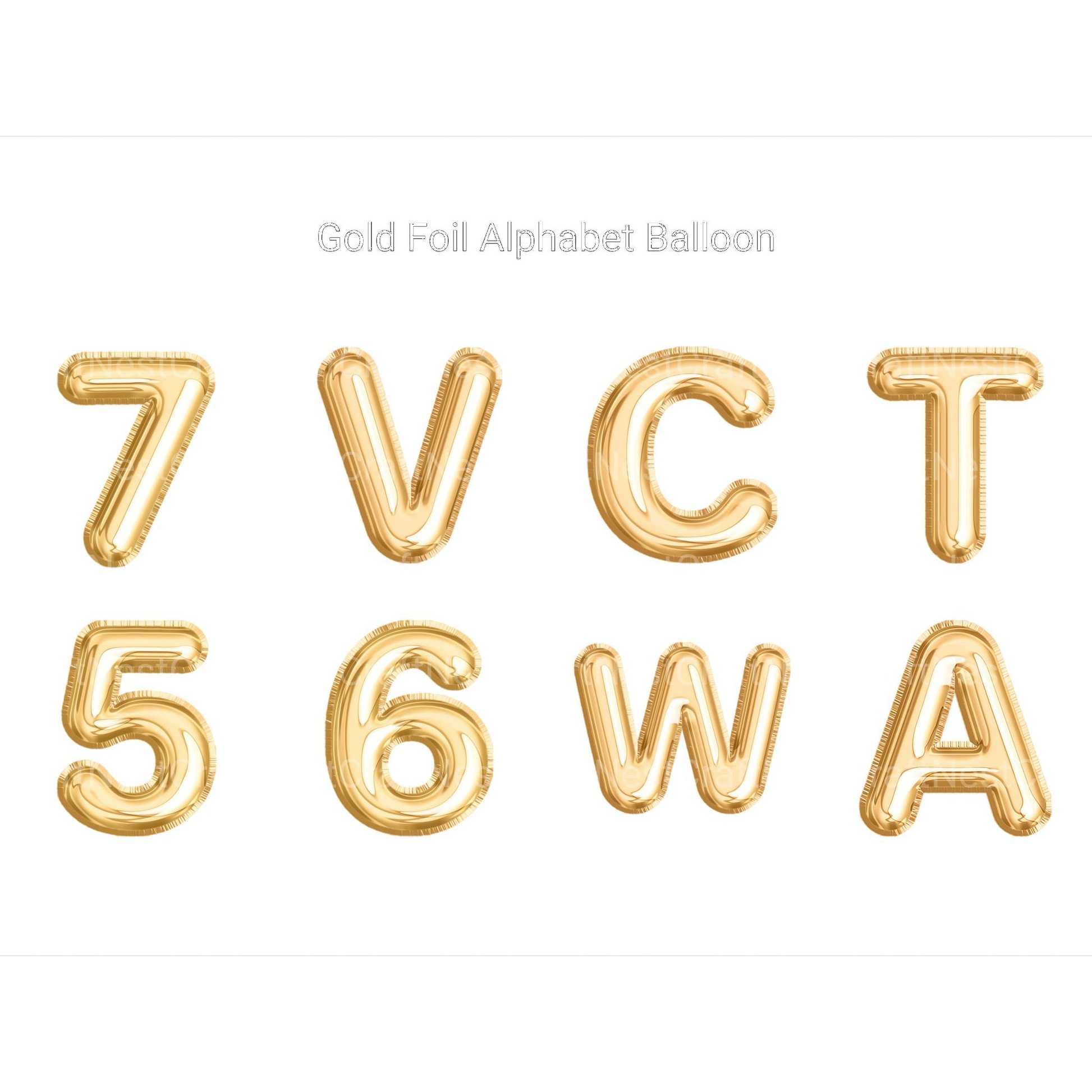 Gold Foil Alphabet Balloon Clipart - CraftNest - Digital Crafting and Art
