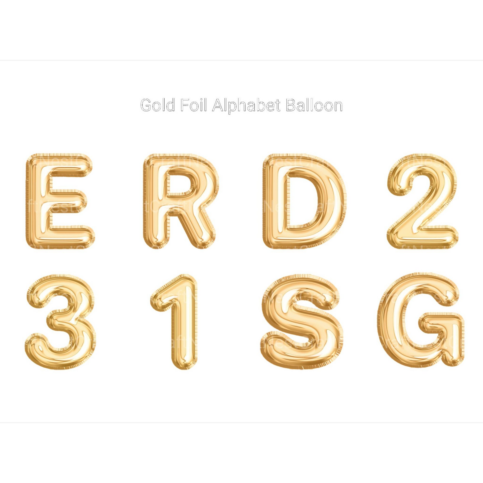 Gold Foil Alphabet Balloon Clipart - CraftNest - Digital Crafting and Art