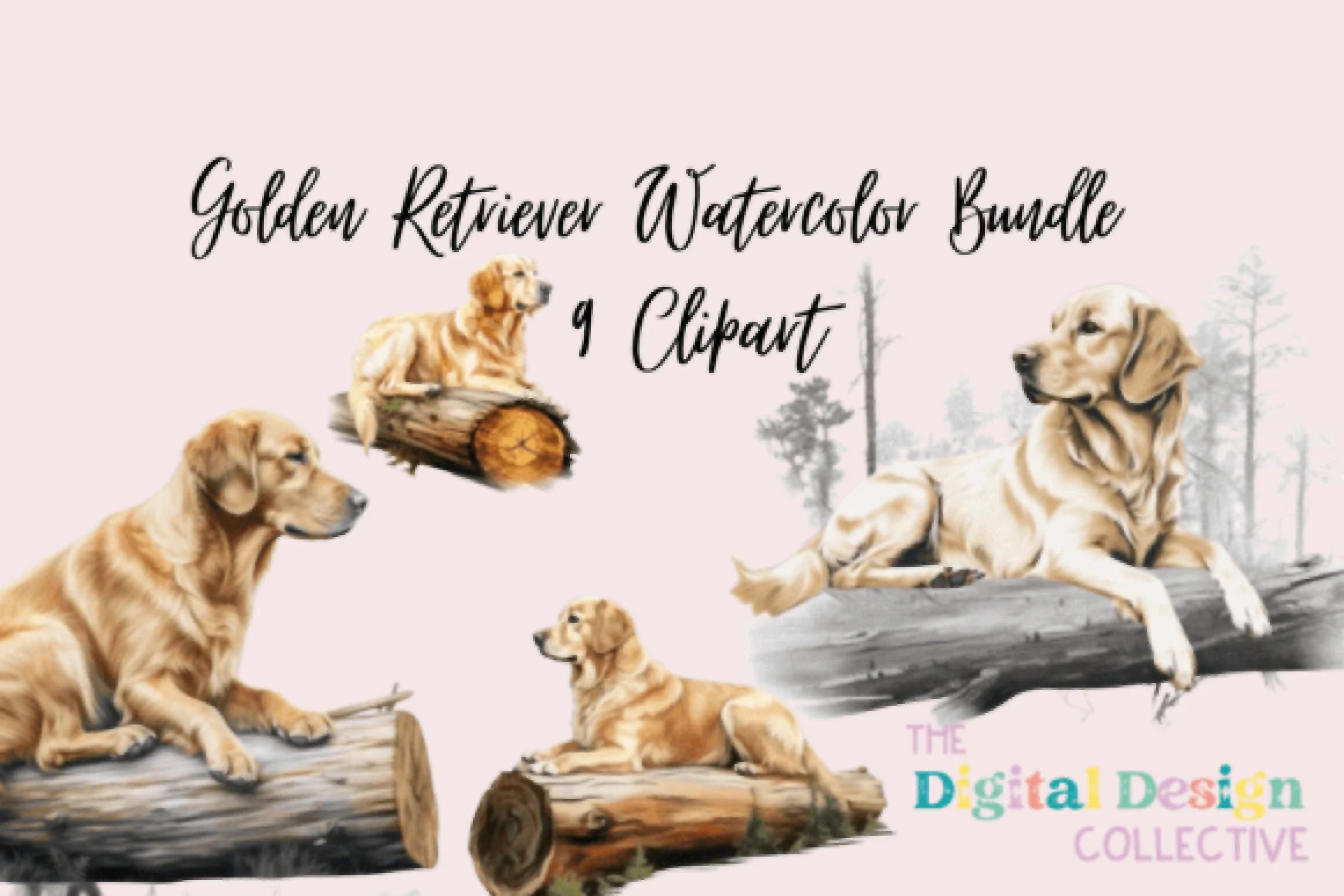 Golden Retriever Art Clipart Bundle - CraftNest - Digital Crafting and Art