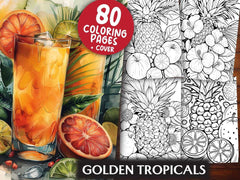 Golden Tropicals Coloring Books - CraftNest - Digital Crafting and Art