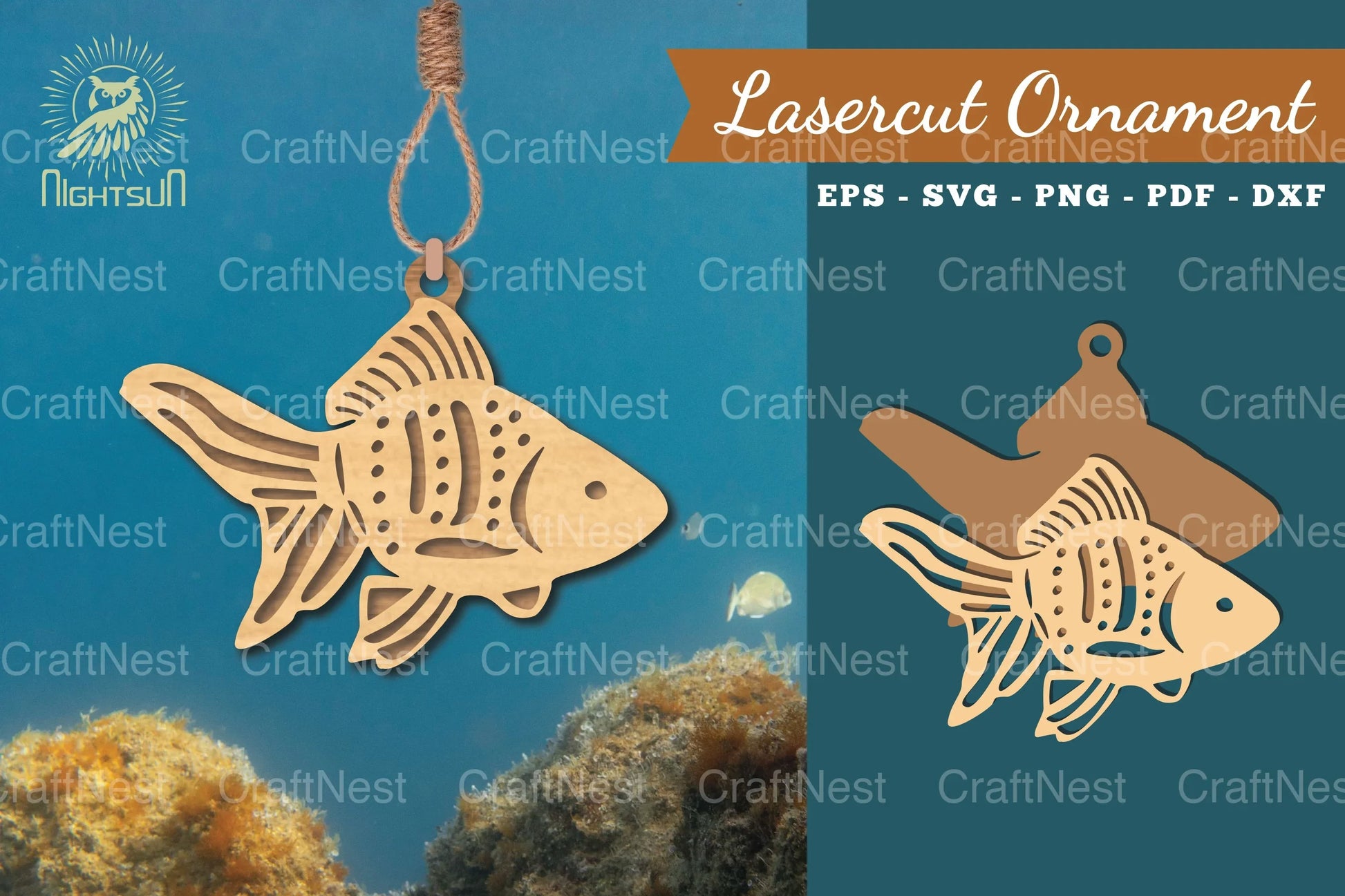Goldfish Laser Cut Ornament Clipart Bundle - CraftNest - Digital Crafting and Art