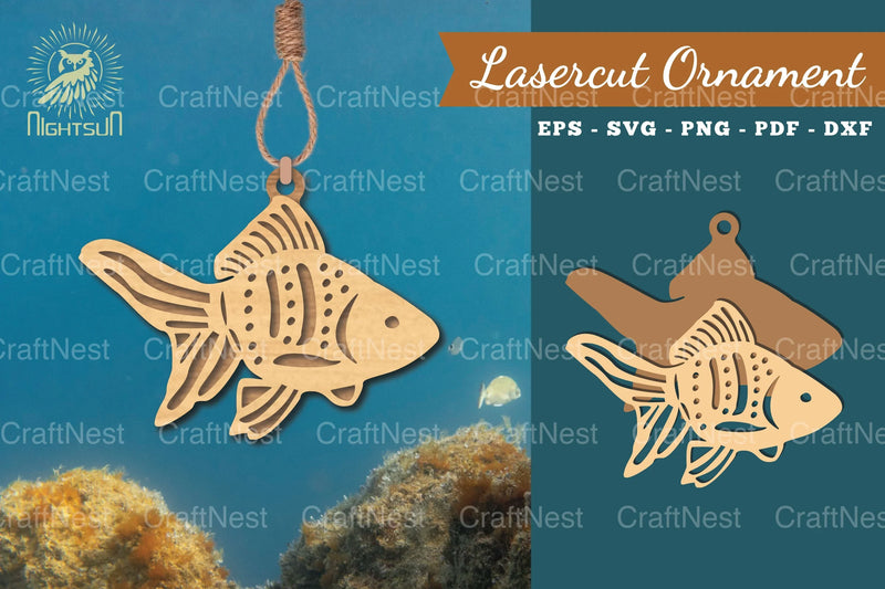 Goldfish Laser Cut Ornament Clipart Bundle - CraftNest - Digital Crafting and Art