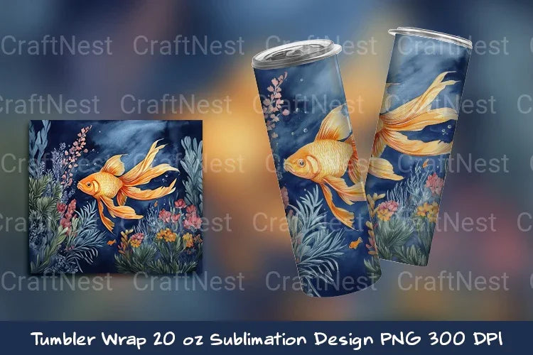 Goldfish Tumbler Wrap - CraftNest - Digital Crafting and Art