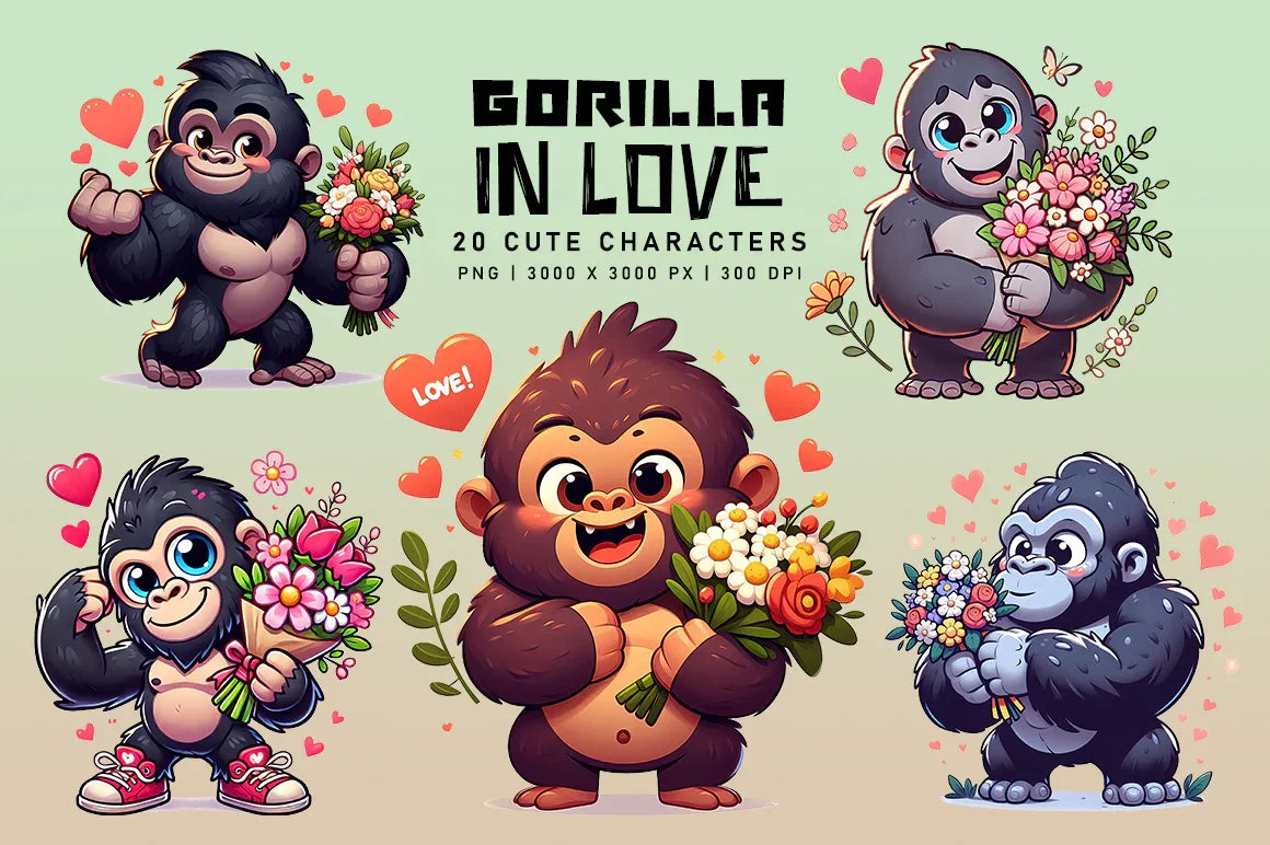 Gorilla in Love - CraftNest - Digital Crafting and Art