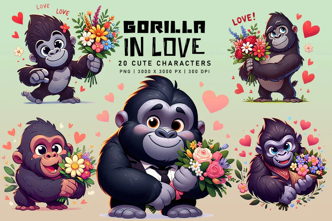 Gorilla in Love - CraftNest - Digital Crafting and Art