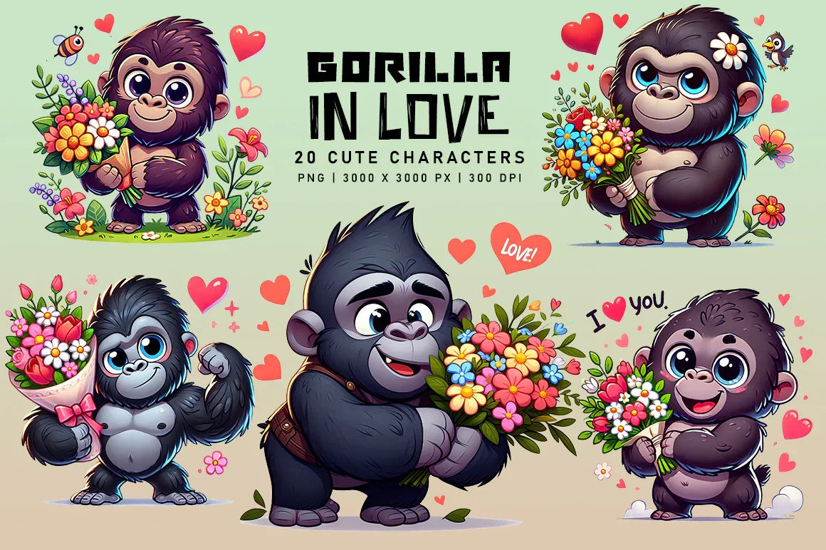 Gorilla in Love - CraftNest - Digital Crafting and Art