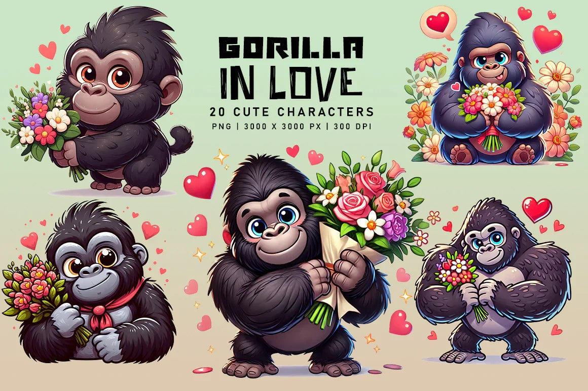 Gorilla in Love - CraftNest - Digital Crafting and Art