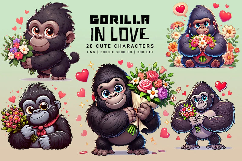 Gorilla in Love - CraftNest - Digital Crafting and Art