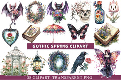 Gothic Spring Clipart 1 - CraftNest - Digital Crafting and Art