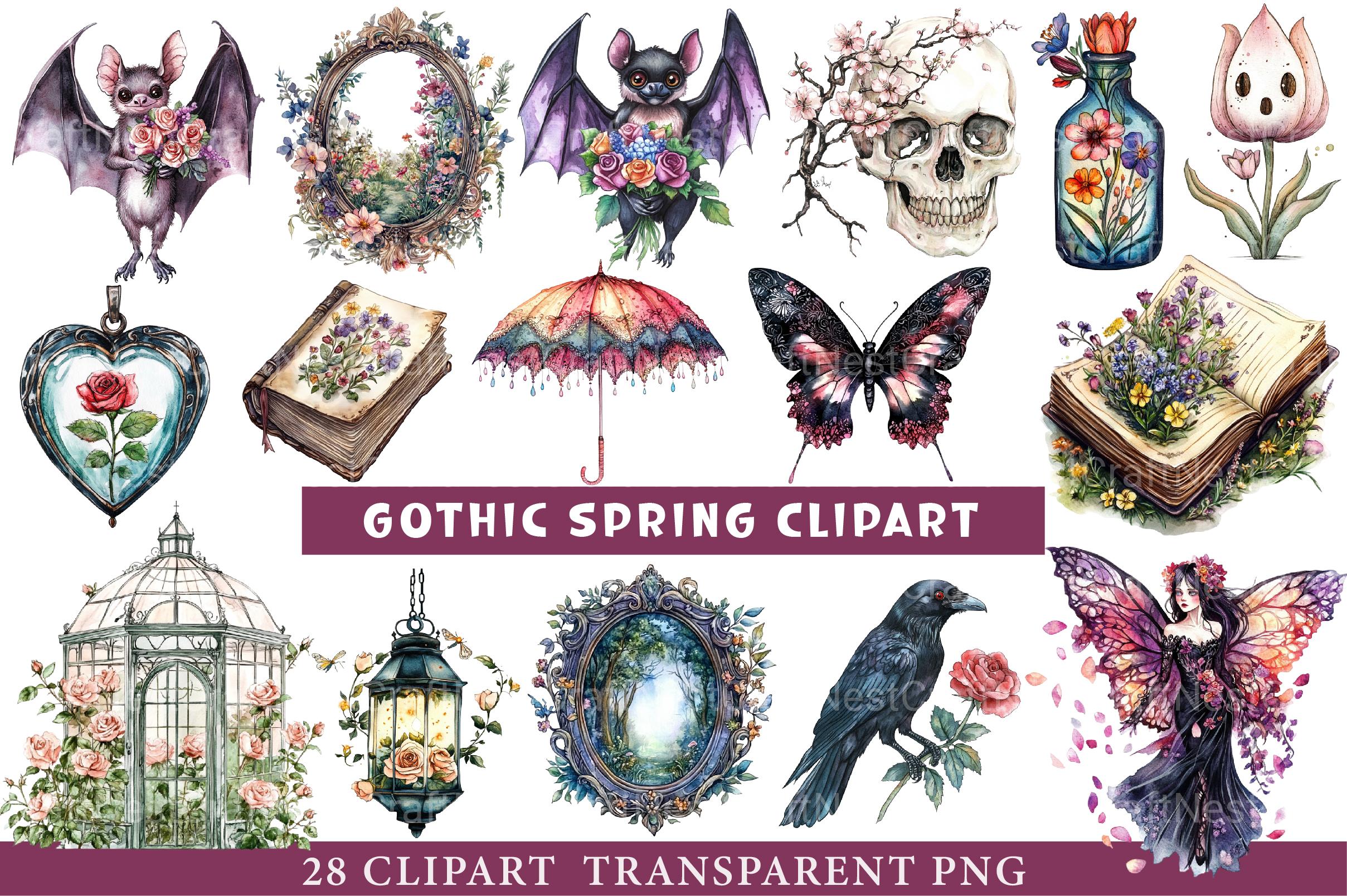 Gothic Spring Clipart 1 - CraftNest - Digital Crafting and Art