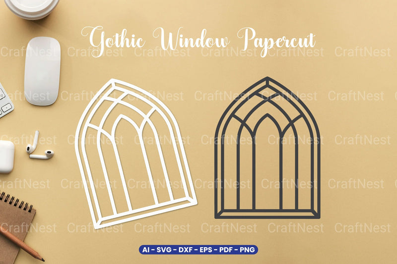 Gothic Window Papercut SVG Bundle - CraftNest - Digital Crafting and Art