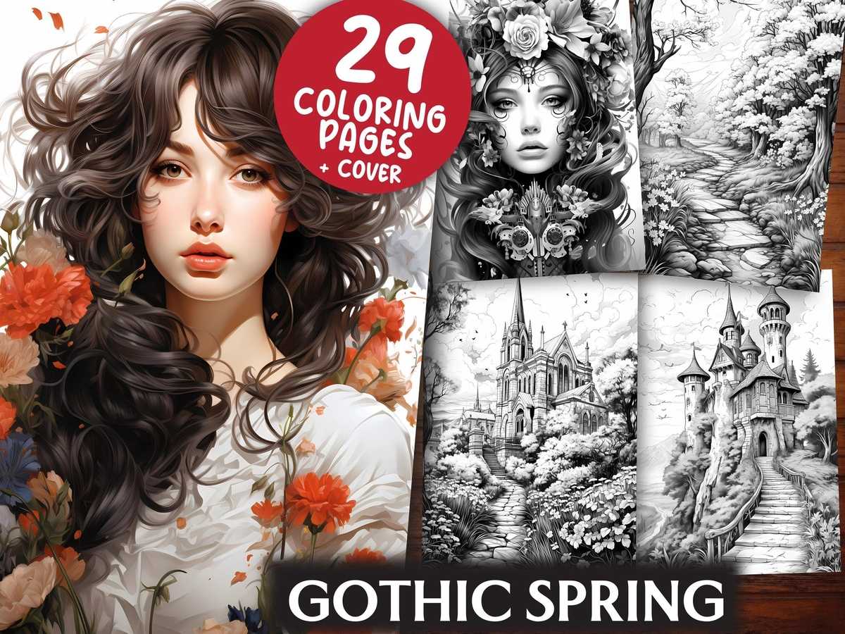 Gothic Spring Coloring Books - CraftNest