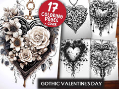 Gothic Valentines Day Coloring Books - CraftNest