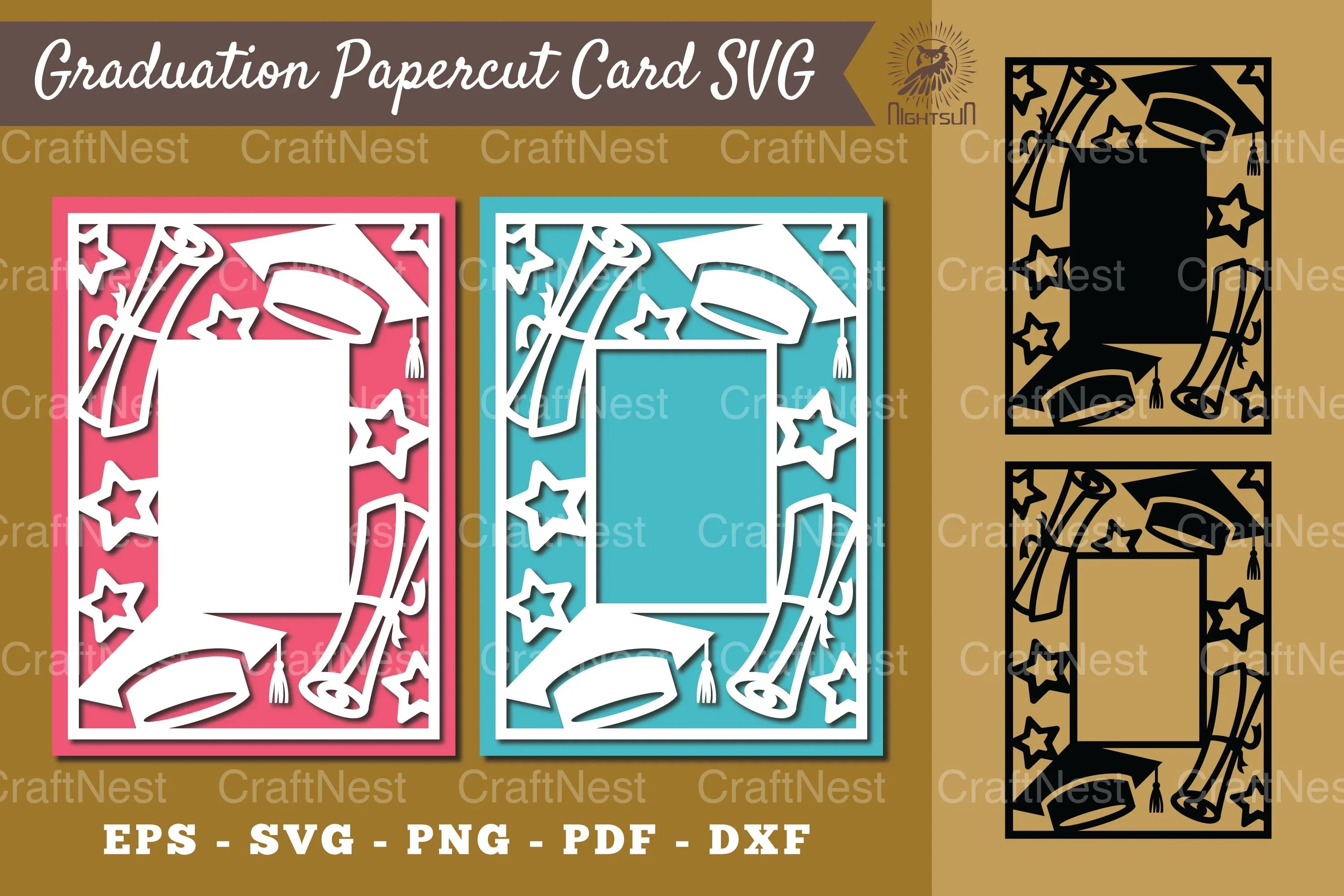 Graduation Papercut Card SVG Bundle - CraftNest - Digital Crafting and Art