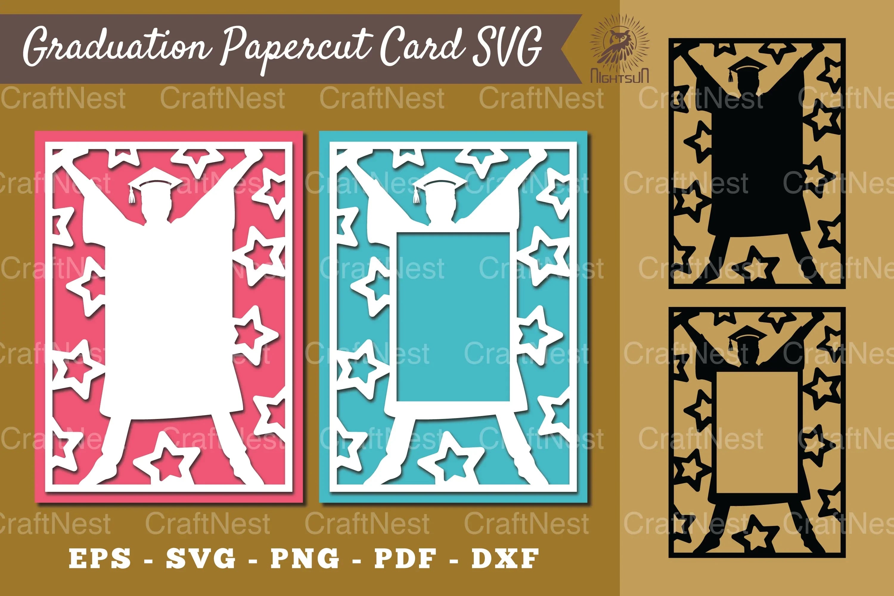 Graduation Papercut Card SVG Bundle - CraftNest - Digital Crafting and Art