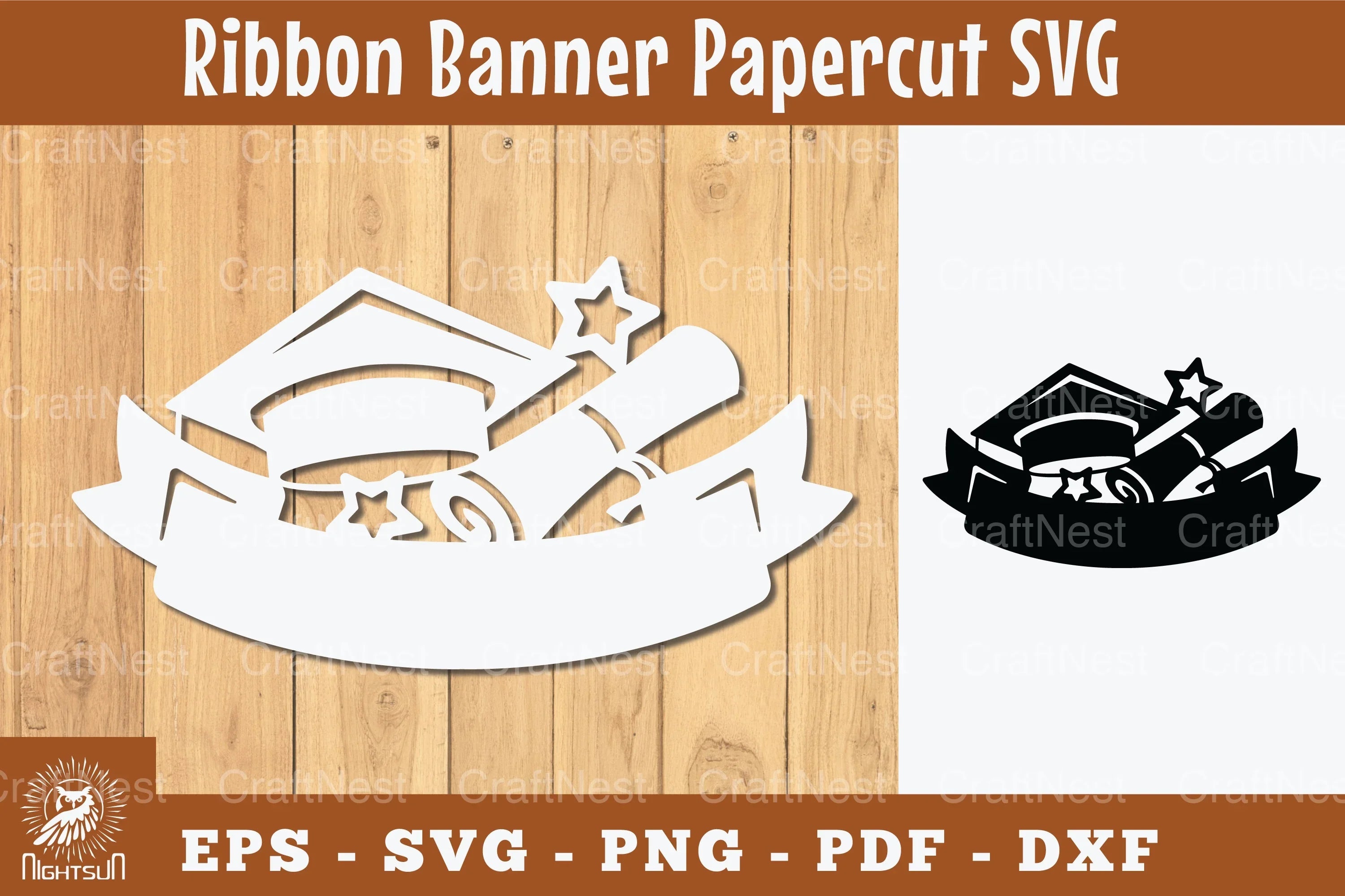 Graduation Ribbon Banner Papercut SVG Bundle - CraftNest - Digital Crafting and Art
