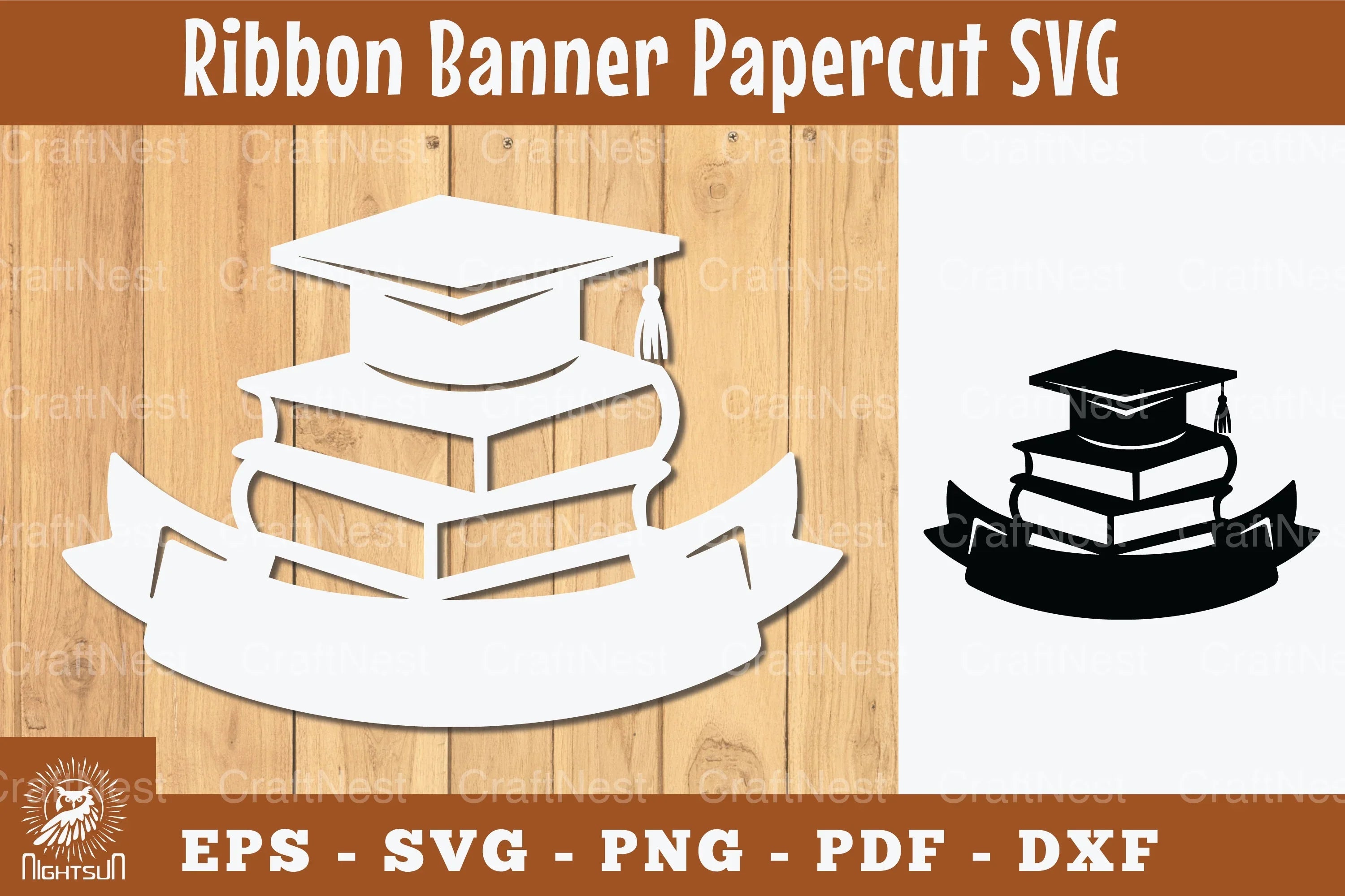 Graduation Ribbon Banner Papercut SVG Bundle - CraftNest - Digital Crafting and Art
