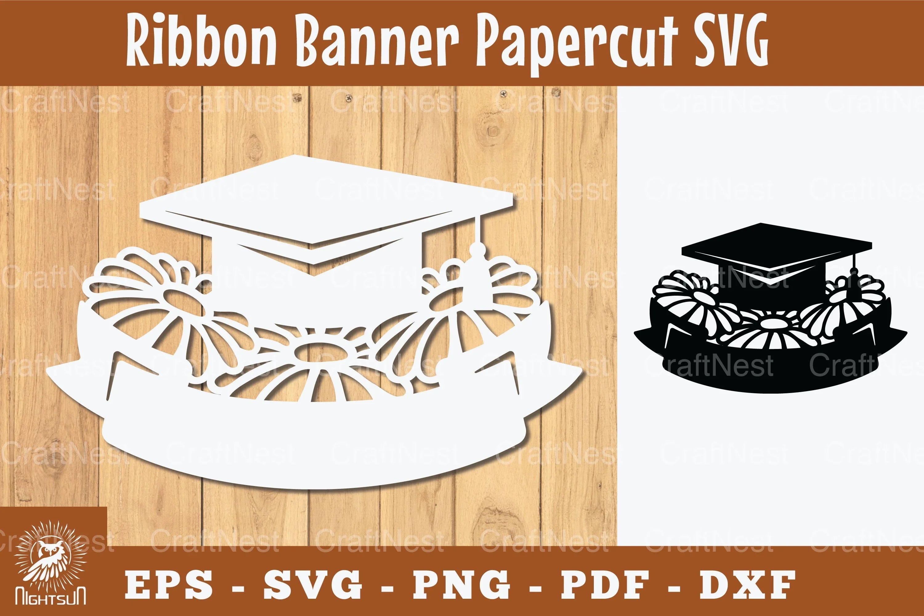 Graduation Ribbon Banner Papercut SVG Bundle - CraftNest - Digital Crafting and Art