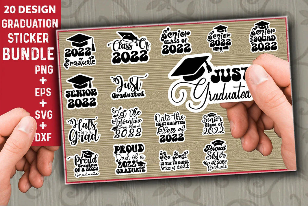 Graduated Sticker Graduation SVG Collection | CraftNest