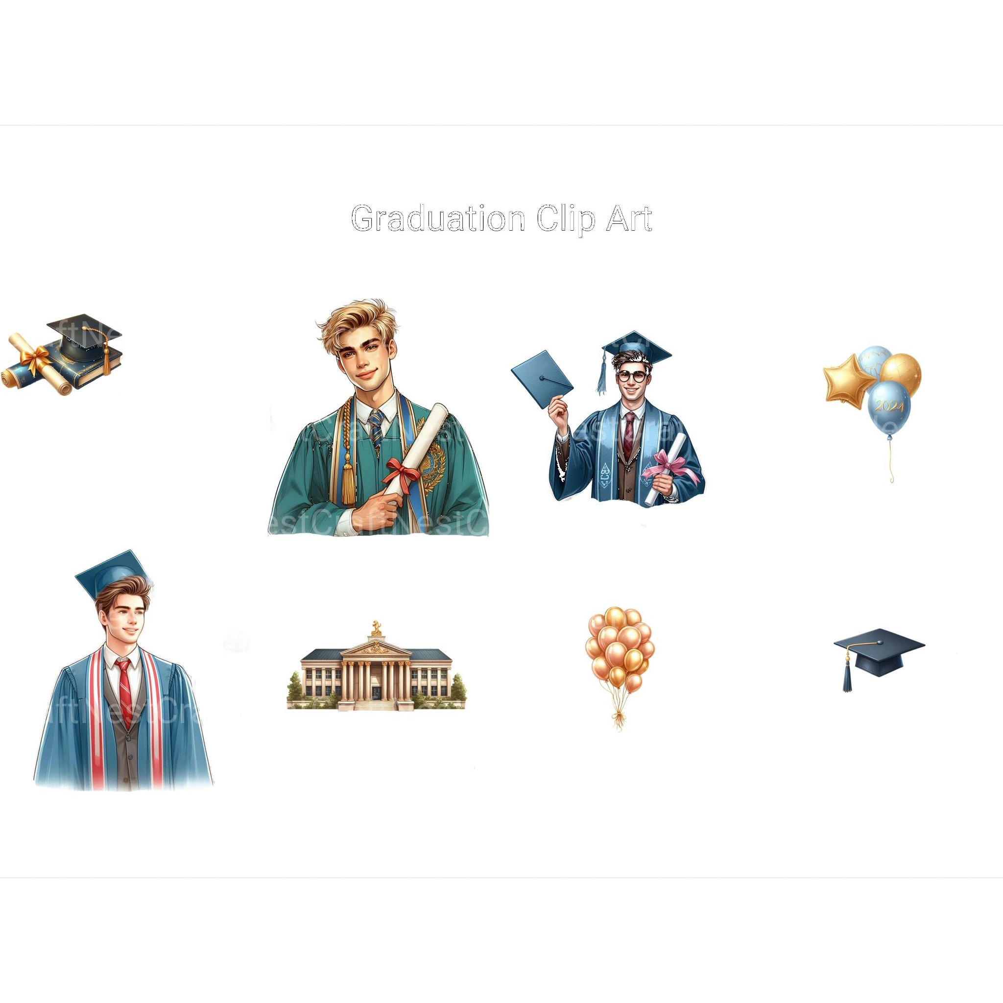 Graduation Clipart - CraftNest - Digital Crafting and Art