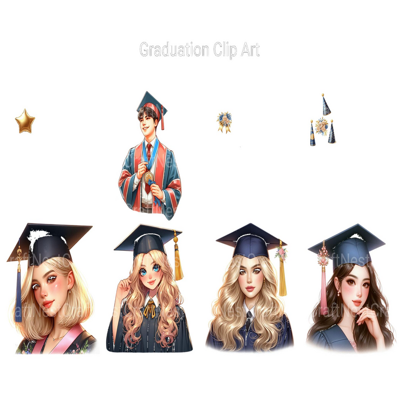 Graduation Clipart - CraftNest - Digital Crafting and Art