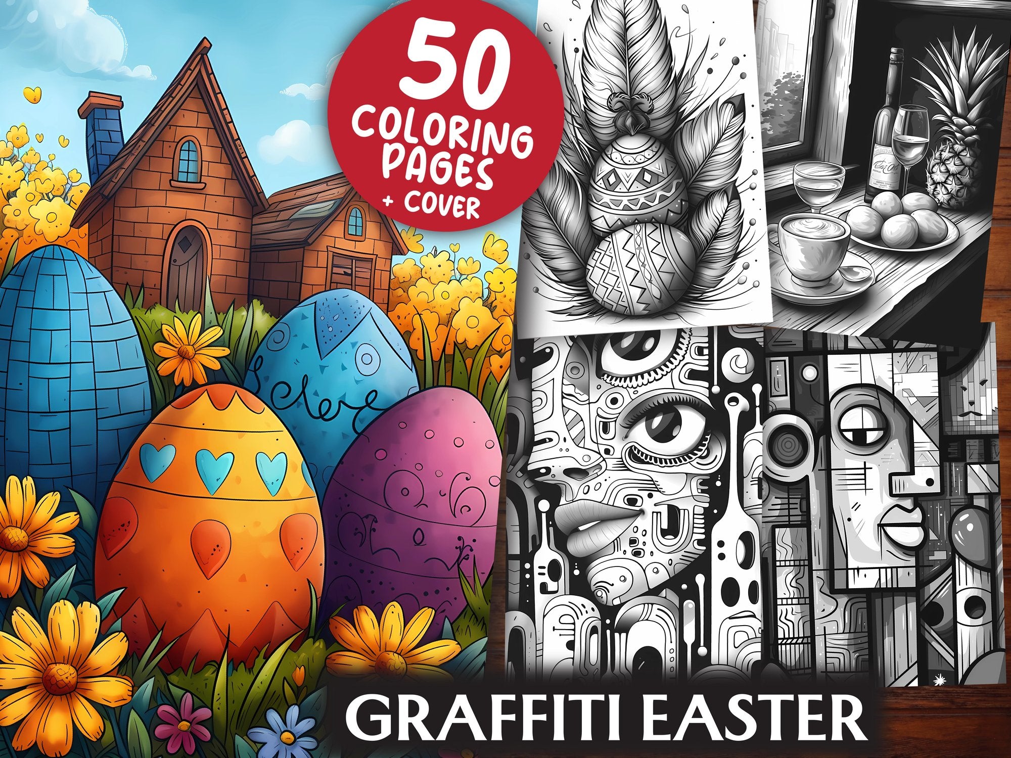 Graffiti Easter Coloring Books - CraftNest
