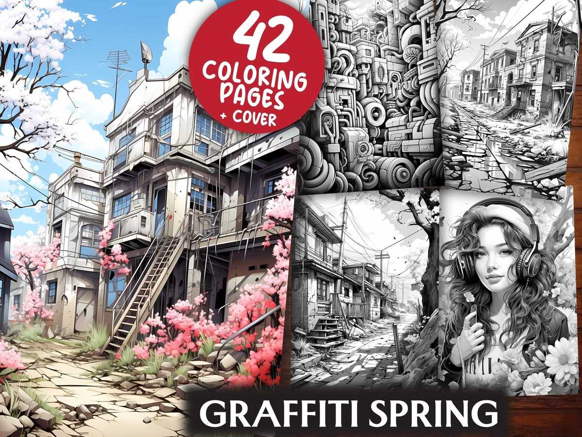 Graffiti Spring Coloring Books - CraftNest