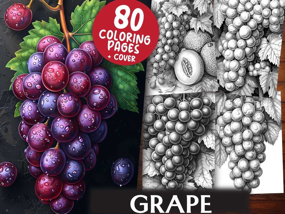 Grape Coloring Books - CraftNest - Digital Crafting and Art