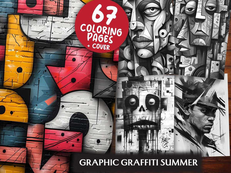 Graphic Graffiti Summer Coloring Books - CraftNest - Digital Crafting and Art